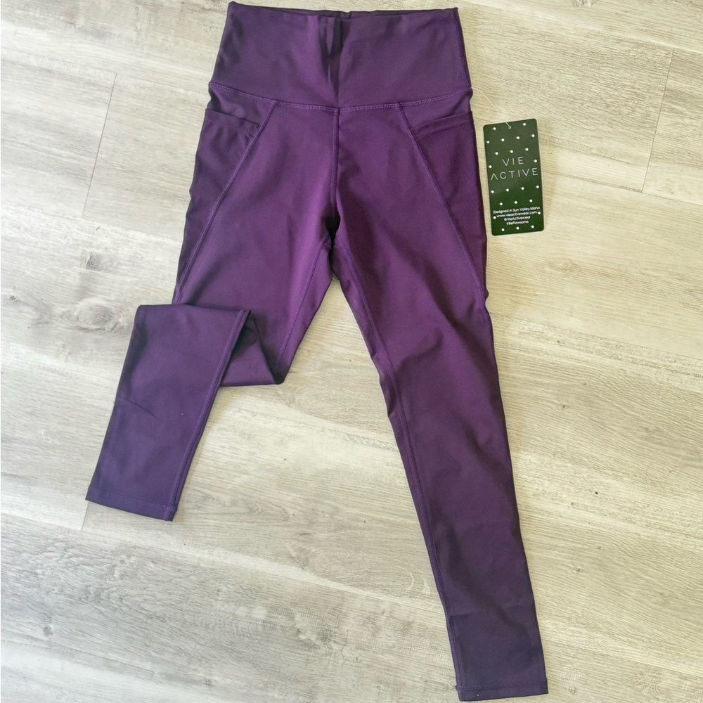 Purple High-Waisted Leggings by Vie Active NWT